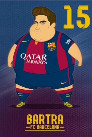 Los jugadores del Barcelona al más puro estilo de Botero