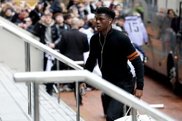 Aurelien Tchouameni llegando al hotel. 
 