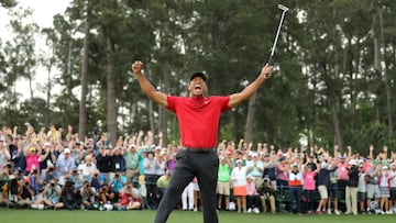 Tiger entra en éxtasis tras ganar el Masters de Augusta de 2019.