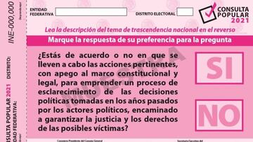 Consulta Popular: cuál es la pregunta y cuándo se darán a conocer los resultados 