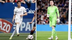 Brahim Díaz y Andriy Lunin, jugadores del Real Madrid.