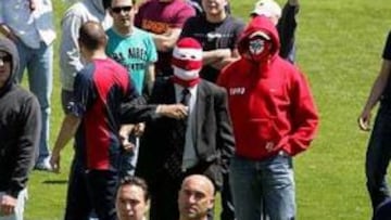 <B>SEGURIDAD.</B> Cuando los ultras asaltaron el entrenamiento apenas había miembros de la seguridad del club en la Ciudad Deportiva.
