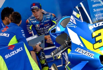 Joan Mir preparándose para la clasificación del Gran Premio de Aragón. 