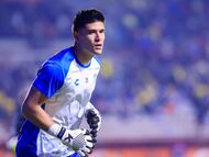 Carlos Moreno of Pachuca during the Quarter-Final first leg match between Pachuca and America as part of the Liga BBVA MX, Torneo Clausura 2025 at Hidalgo Stadium on May 07, 2025 in Pachuca, Hidalgo, Mexico.