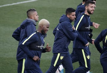 Brown Ideye in training with Málaga.