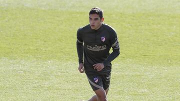 Sanabria, en un entrenamiento con el Atlético de Madrid.