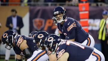 CHICAGO, IL - AUGUST 10: Mark Sanchez #6 of the Chicago Bears calls the signals against the Denver Broncos during a preseason game at Soldier Field on August 10, 2017 in Chicago, Illinois. The Broncos defeated the Bears 24-17. (Photo by Jonathan Daniel/Getty Images)