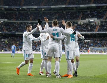 Bale celebrates after scoring.