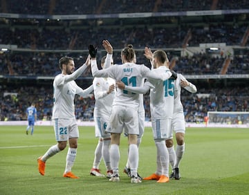 Bale celebrates after scoring.