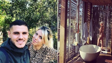 Imágenes de Mauro Icardi con Wanda Nara durante sus vacaciones de verano en África y de Wanda Nara duchándose en el hotel