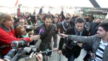 Diego L&oacute;pez, en el momento de su llegada a Madrid.