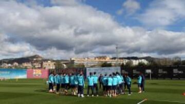 Imagen de un entrenamiento del Barcelona.