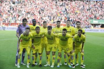 Once del Villarreal. De pie: Barbosa, Bailly, Nahuel, Samuel, Bonera y Mario. Agachados: Castillejo, Dos Santos, Trigueros, Rukavina y Leo Baptistao.