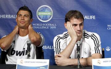 Cristiano Ronaldo e Iker Casillas en una rueda de prensa