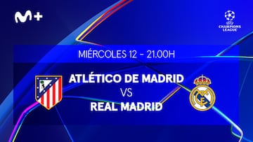 Atltico de Madrid vs. Real Madrid en los octavos de final de la Champions League en Movistar Plus+