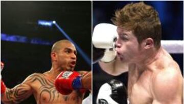 Miguel &Aacute;ngel Cotto y Sa&uacute;l Canelo &Aacute;lvarez.