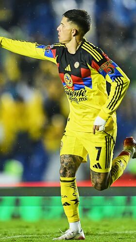 Brian Rodriguez celebrates his goal 3-1 of America during the 2nd round match between America and Tijuana as part of the Liga BBVA MX, Torneo Apertura 2025 at Ciudad de los Deportes Stadium, on July 16, 2025 in Mexico City, Mexico