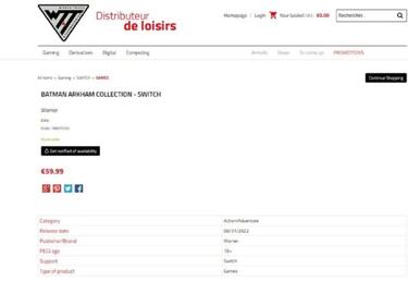 Batman: Arkham Collection aparece listado para Nintendo Switch