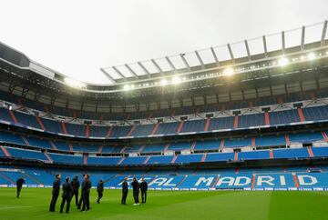 Los jugadores de la Juventus pisaron el césped del Bernabéu.