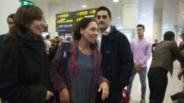Esther Jauma, a su llegada de Río de Janeiro.