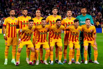 Once inicial del Girona. De pie: Valentín Castellano, David López, Oriol Romeu, Santi Bueno, Javi Hernández y Gazzaniga. Agachados: Arnau Martínez, Borja García, Iván Martín, toni Villa y Tsygankov.