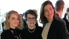 Garbi&ntilde;e Muguruza con Emma Stone y Billie Jean King.