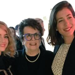 Garbiñe Muguruza, Emma Stone y Billie Jean King, juntas en una fiesta pre-Oscar