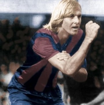 1983. Barcelona claimed the '83 Cup final and after Marcos claimed the winner, Barça player Bernd Schuster did little to endear himself to the Madrid fans with this gesture.