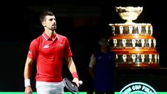 Novak Djokovic, derrotado por Italia en la Copa Davis.