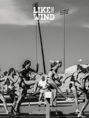 En esta portada, la revista Like The Wind pretende crear conciencia sobre las enfermedades que afectan al sistema nervioso, como es el caso de la ELA y el MND, un grupo de trastornos neurológicos progresivos. Para ello, muestran como imágen de portada una carrera de atletismo.