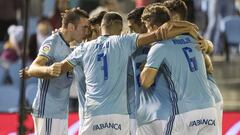 Los jugadores del Celta de Vigo, celebrando un gol.