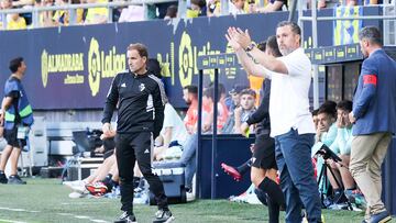 Arrasate durante el partido ante el Cádiz.