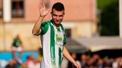 Íñigo Vicente, sonriente durante el amistoso en el Athletic