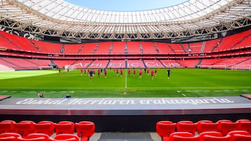 El Athletic se ejercita en San Mam¨¦s antes de la gabarra