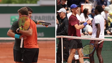 Carlos Alcaraz y Jannik Sinner, en sus últimos entrenamientos en Roland Garros.
