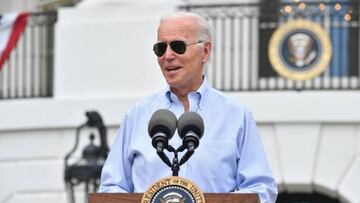 US President Joe Biden speaks during the White House Congressional Picnic on July 12, 2022 in Washington, DC. (Photo by Nicholas Kamm / AFP) (Photo by NICHOLAS KAMM/AFP via Getty Images)