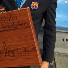 El 'maletín' del Barcelona, en las gradas del estadio de Balaídos