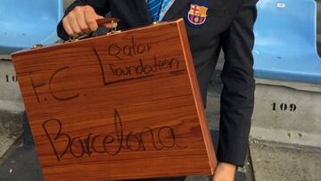 El 'maletín' del Barcelona, en las gradas del estadio de Balaídos