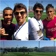 Checo Pérez acudió al entrenamiento del Barcelona