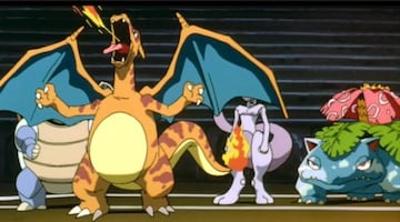 Venusaurtwo, Blastoisetwo y Charizardtwo en la película 'Pokémon: Mewtwo vs. Mew'