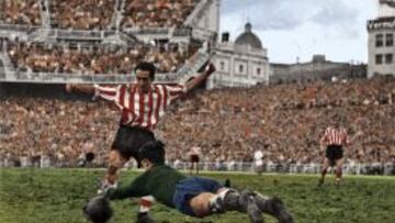 Rafael Iriondo, en un partido con la camiseta del Athletic de Bilbao.