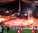 Lío en la Copa: suspendido el AEK-Olympiacos por incidentes