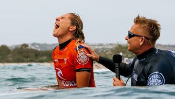 SAN CLEMENTE, CALIFORNIA - SEPTEMBER 8: Seven-time WSL Champion Stephanie Gilmore of Australia after winning the World Title at the Rip Curl WSL Finals on September 8, 2022 at San Clemente, California. (Photo by Pat Nolan/World Surf League)