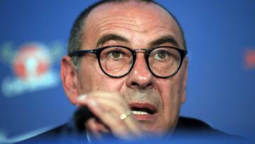 LONDON, ENGLAND - JULY 18: Chelsea Unveil New Head Coach Maurizio Sarri at Stamford Bridge on July 18, 2018 in London, England. (Photo by Marc Atkins/Getty Images)