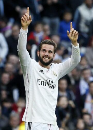 Nacho celebra el 3-0.