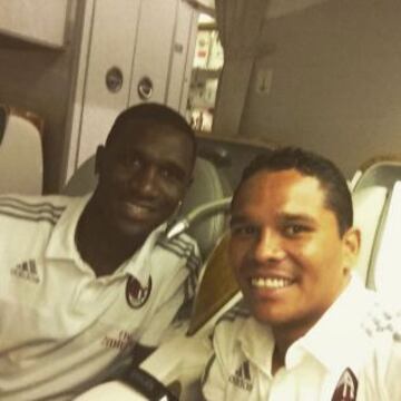 Bacca y Zapata durante un viaje con el AC Milan.