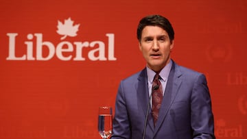 Canada's Prime Minister Justin Trudeau speaks at the Laurier Club holiday party in Gatineau, Quebec, Canada, December 16, 2024. REUTERS/Patrick Doyle