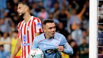 Iago Aspas celebra el gol anotado contra el Atlético.