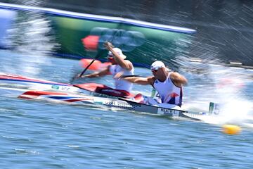 Liam Heath durante los cuartos de finalde kayak individual 200m 