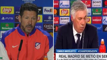 La frase de Ancelotti quejándose de los arbitrajes a favor del Madrid que Simeone ha sacado contra él